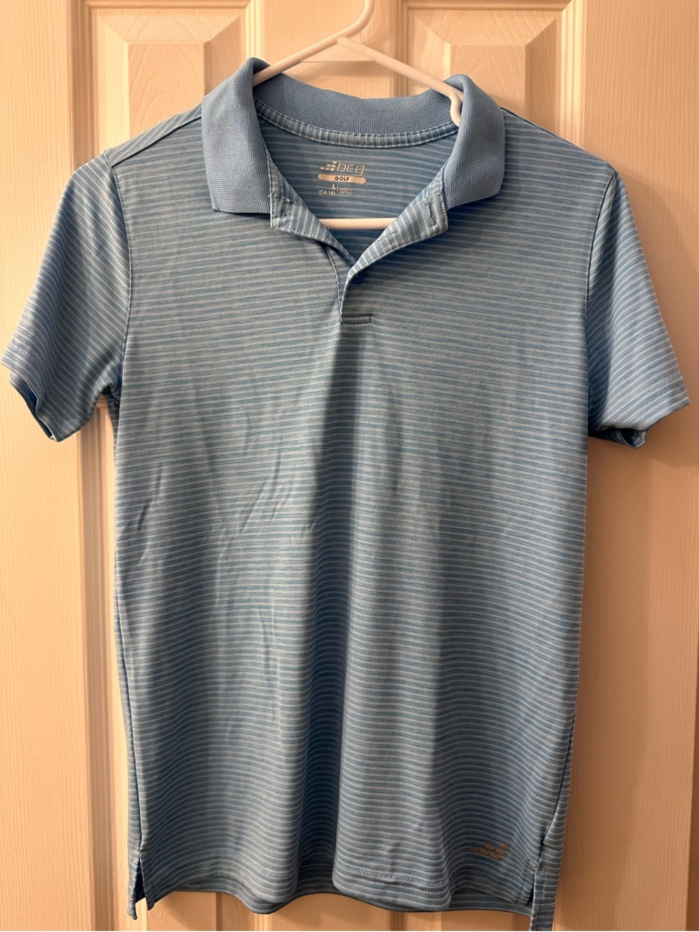 Boy’s Light Blue Striped Polo Shirt - BCG